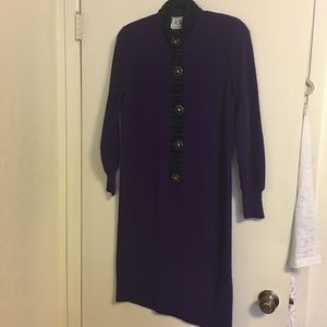 Vintage 80's Purple Alnoral Knit Dress sz L